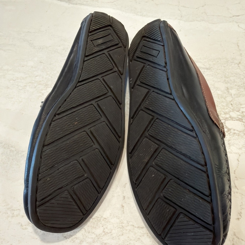 Giorgio Brutini Le Glove Men Horse Bit Two Tone Black Brown Leather Loafers 10.5 - Picture 8 of 14
